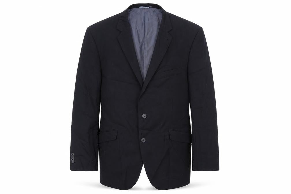 Front view of F&F men’s blue jacket suit jacket, size 38