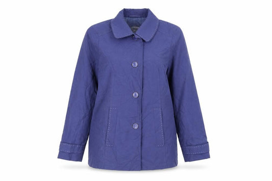 Front view of Classics women’s blue jacket, size UK 12