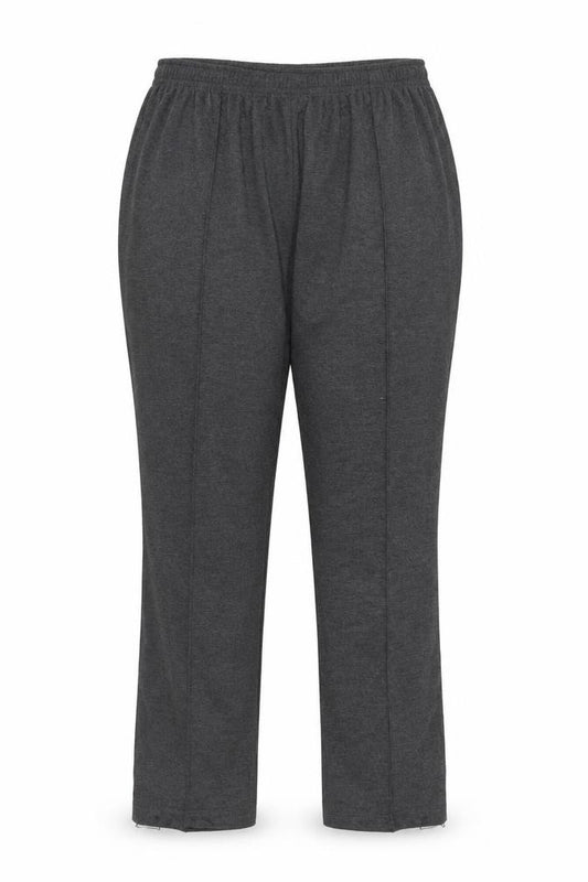Front view of Amalina women’s grey trousers, size UK 18, 25-inch leg