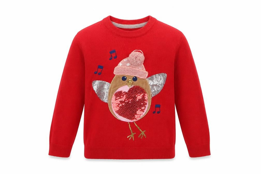 Little Dickins and Jones Boys Red  Rayon Pullover Jumper Size 3 Years  - CHRISMTAS