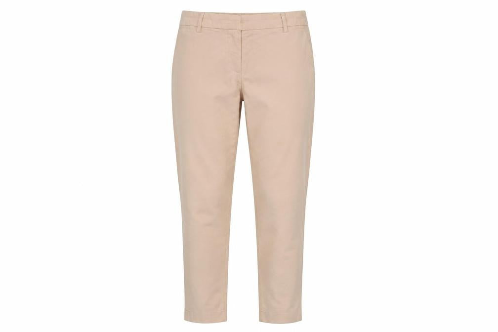 Front view of H&M women’s pink jegging trousers, size UK 34, 25-inch leg
