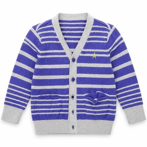 M&S Baby Blue Striped  Cape Jumper Size 12-18 Months