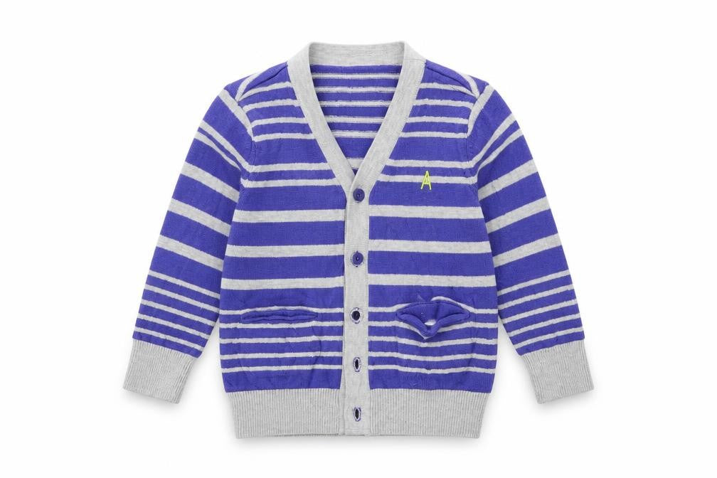 M&S Baby Blue Striped  Cape Jumper Size 12-18 Months