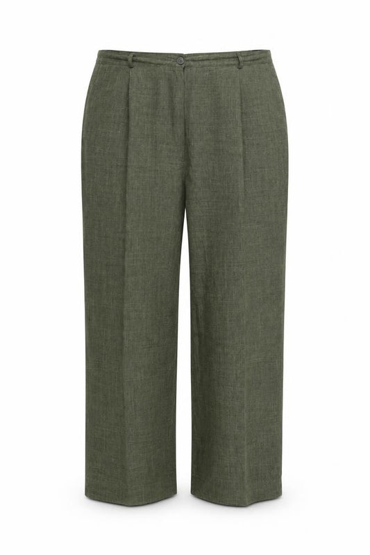 Front view of Essentials women’s green trousers, size UK 18, 26-inch leg