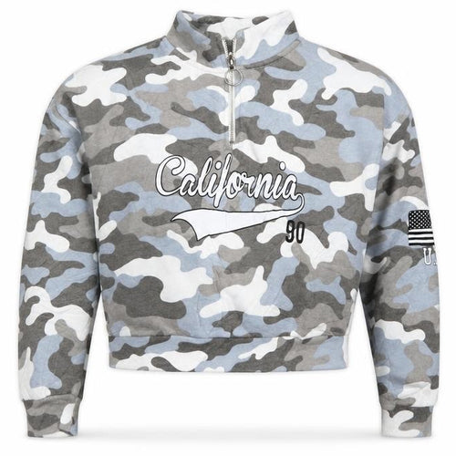 New Look Girls Blue Camouflage  Pullover Sweatshirt Size 12-13 Years  - California