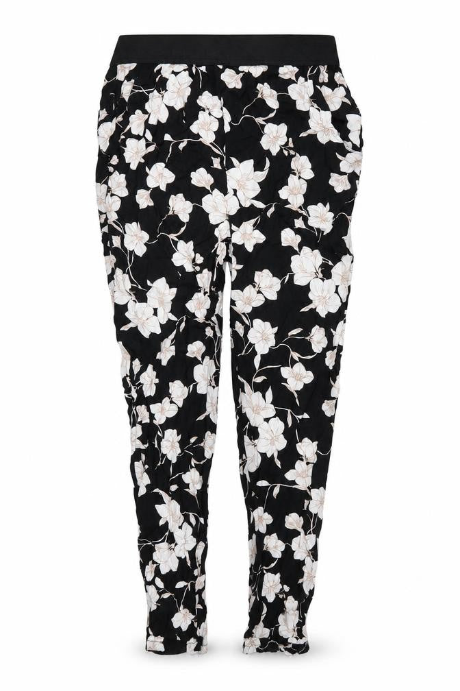 Select Womens Black Floral  Trousers  Size 6 L25 in