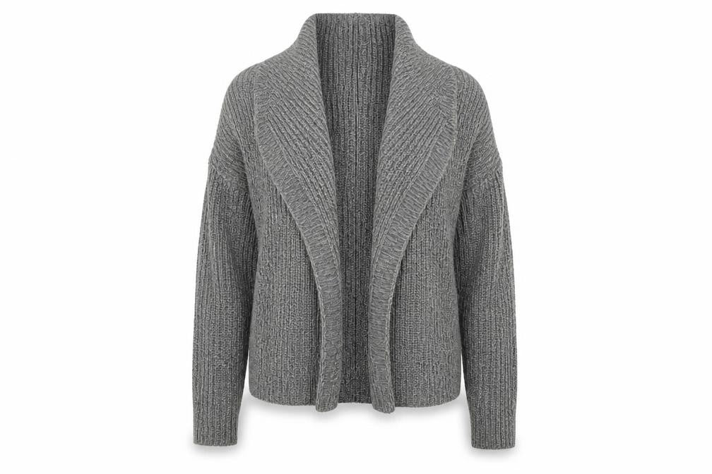 E-vie Womens Grey  Knit Cardigan Jumper Size 14