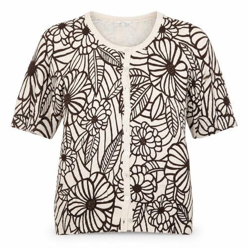 CC Womens Brown Floral  Cardigan Jumper Size S