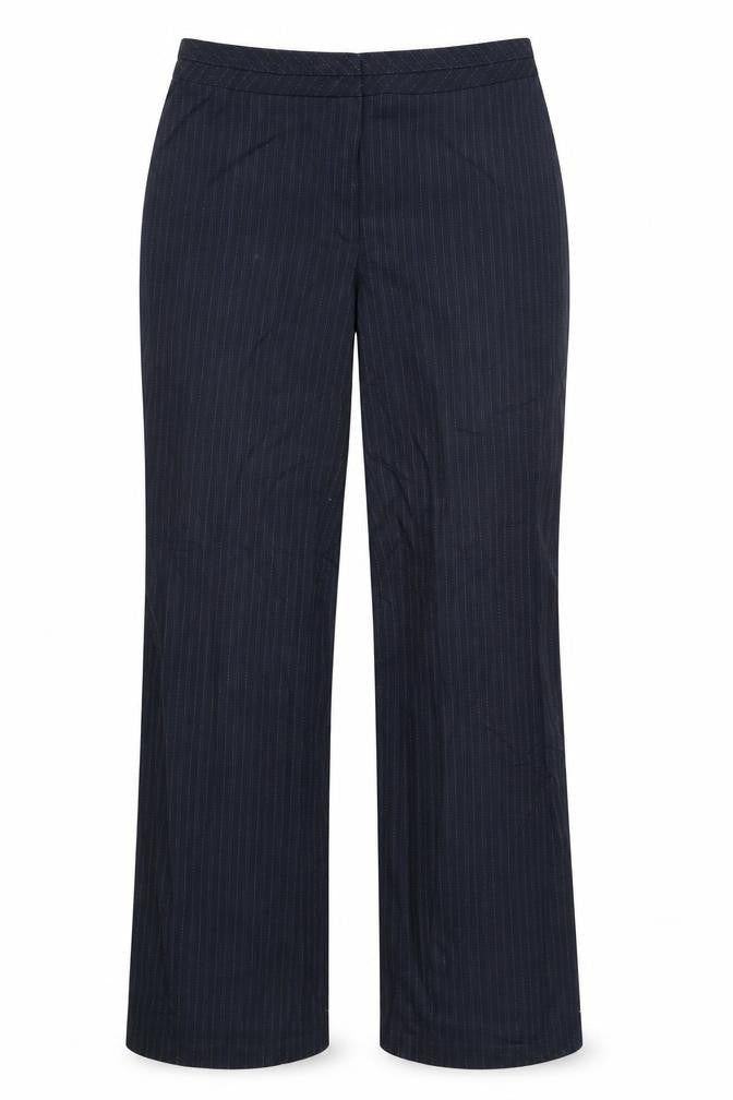 Marks and Spencer Womens Blue Striped  Trousers  Size 14 L31 in