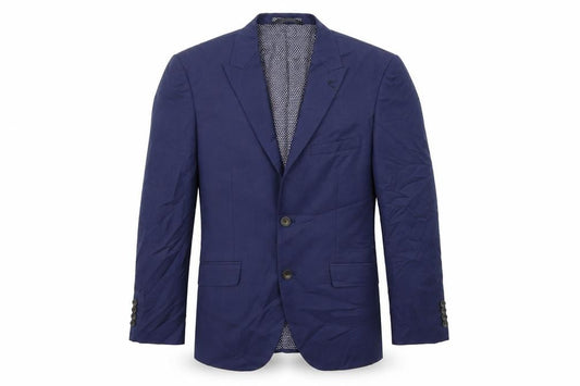 Front view of Marks & Spencer men’s blue jacket suit jacket, size 38