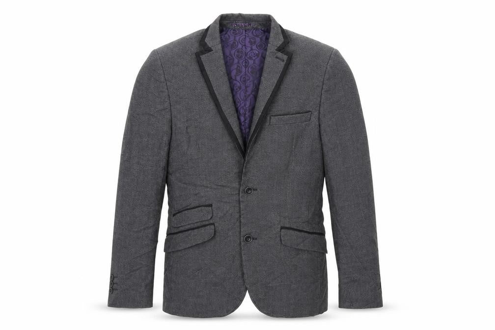 Front view of Greenwods men’s grey jacket suit jacket, size 34