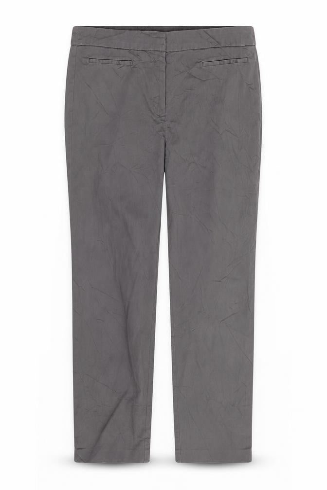 Front view of Marks & Spencer women’s grey trousers, size UK 12, 25-inch leg
