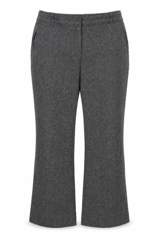Front view of Soon women’s grey trousers, size UK 14, 28-inch leg