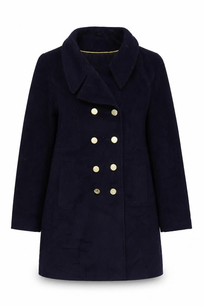 Front view of New Look women’s blue jacket, size UK 12