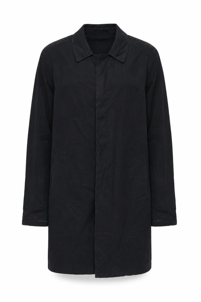 Front view of New Look women’s black overcoat jacket, size XS