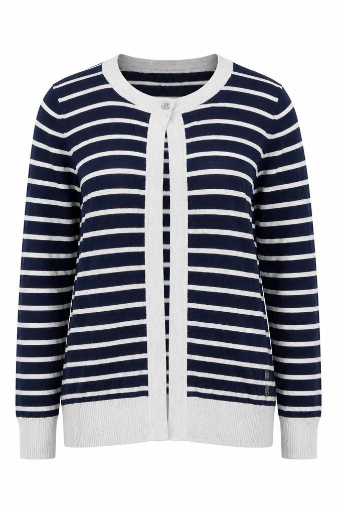 InTown Womens Blue Striped  Cardigan Jumper Size S
