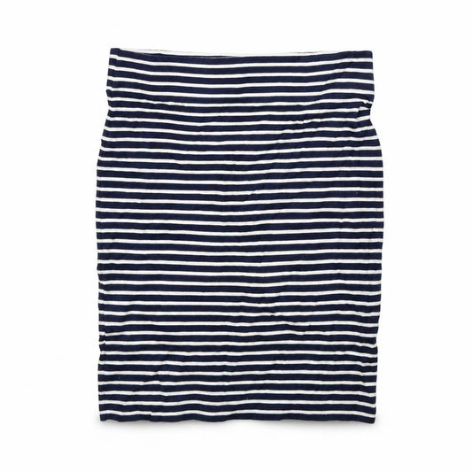 Front view of Jack Wills women’s blue striped a-line skirt, size UK 6