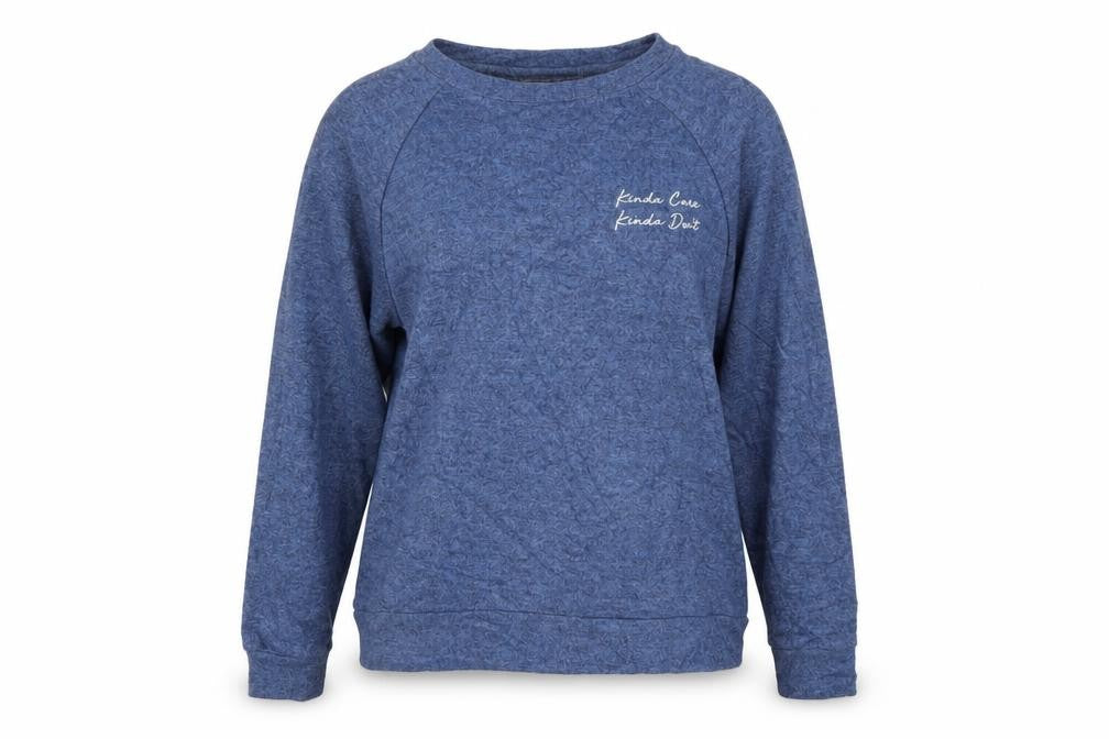 Front view of New Look women’s blue jumper, size M