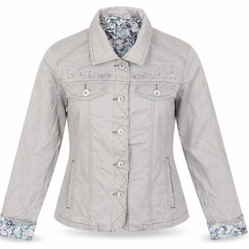 W. Lane Womens Grey  Denim Cardigan Jumper Size 8  - Jacket
