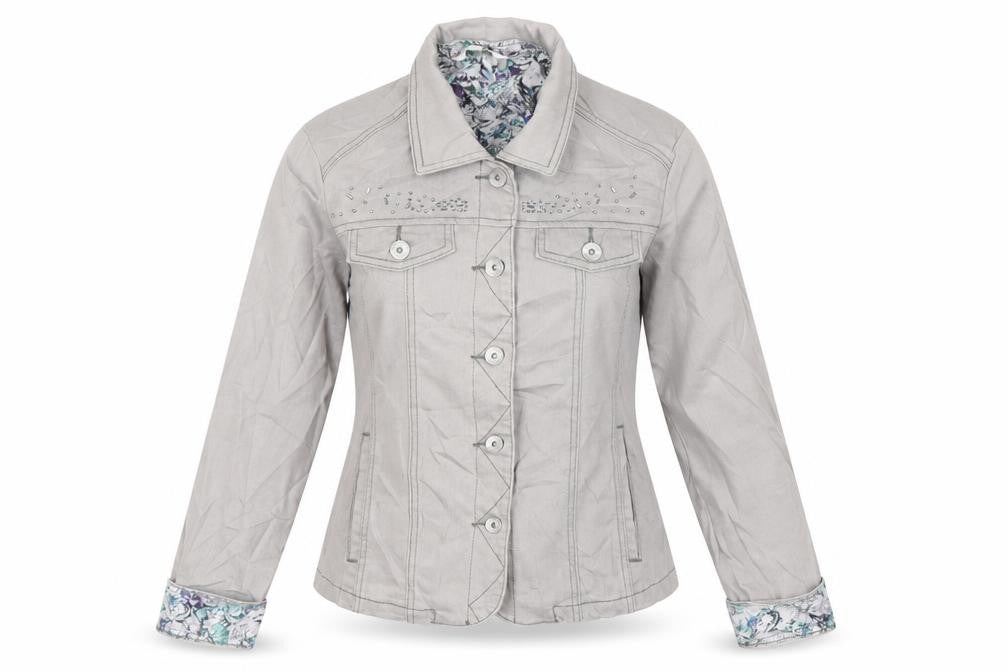 W. Lane Womens Grey  Denim Cardigan Jumper Size 8  - Jacket