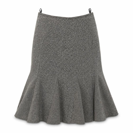 Front view of Preworn women’s brown trumpet skirt, size S