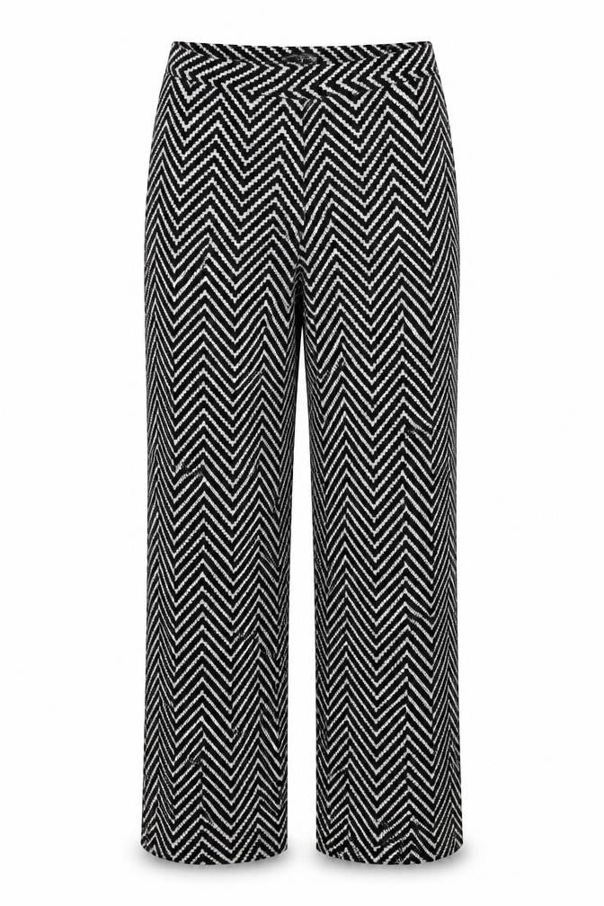 atmoshere Womens Black Geometric  Trousers  Size 12 L28 in