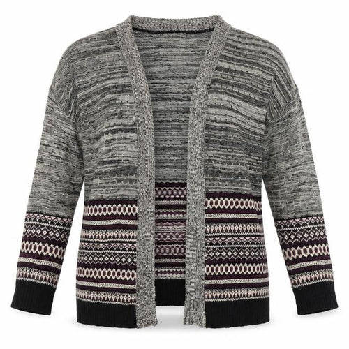Miss Selfridge Womens Grey Geometric  Cardigan Jumper Size 10