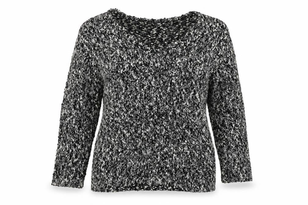 Front view of kalico women’s grey jumper, size UK 16
