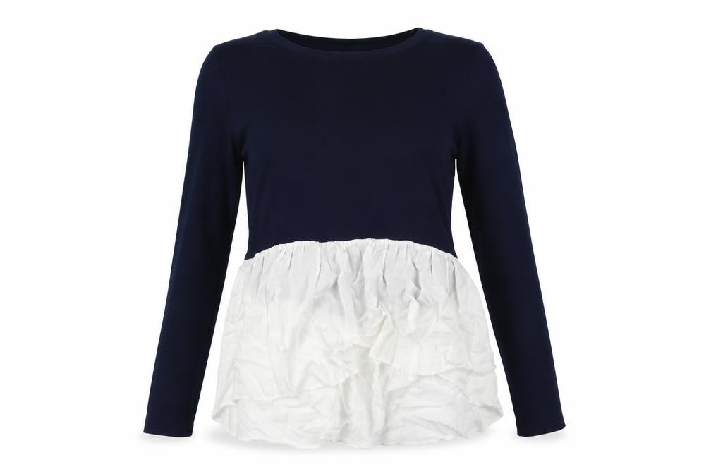 Front view of Tu women’s blue jumper, size UK 14
