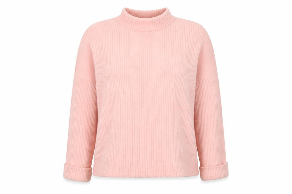 Front view of H&M women’s pink jumper, size S