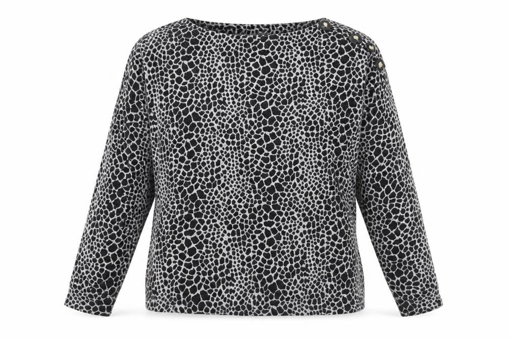 Dorothy Perkins  Womens Black Animal Print  Pullover Jumper Size 12