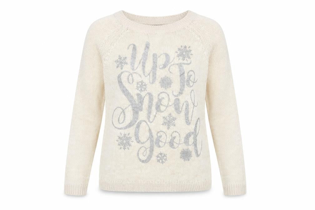 Front view of New Look women’s beige jumper, size UK 6