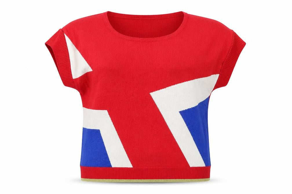 Front view of George women’s red jumper, size UK 8