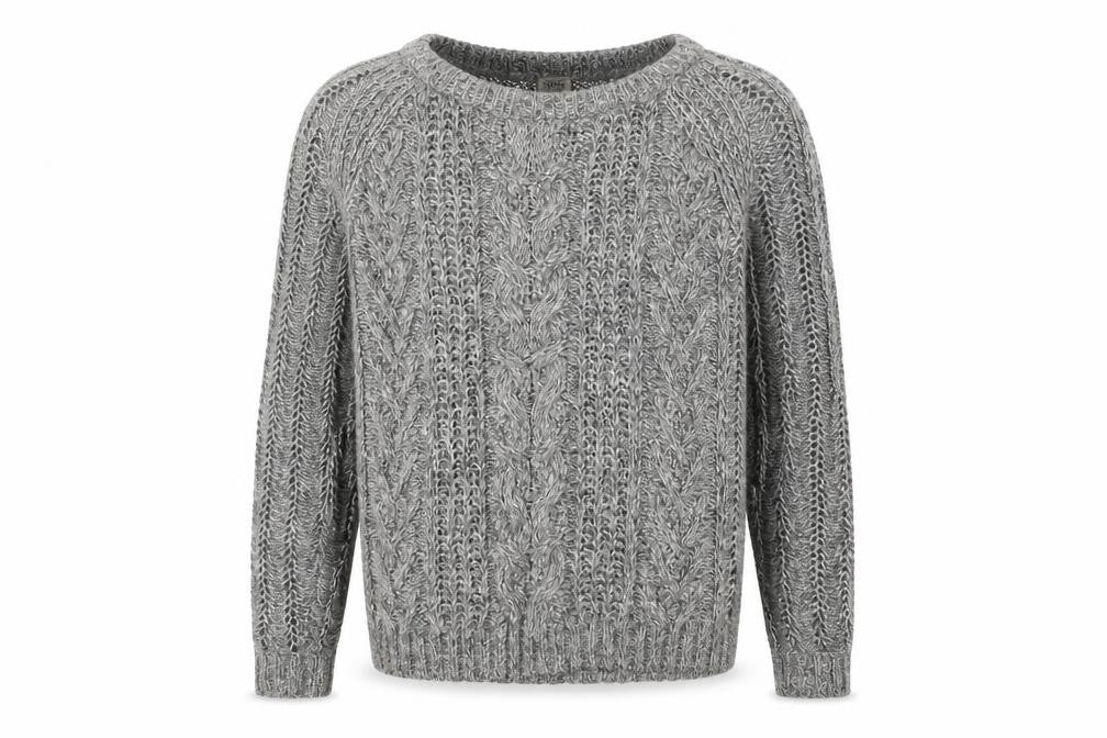 Front view of sprit men’s grey jumper, size S