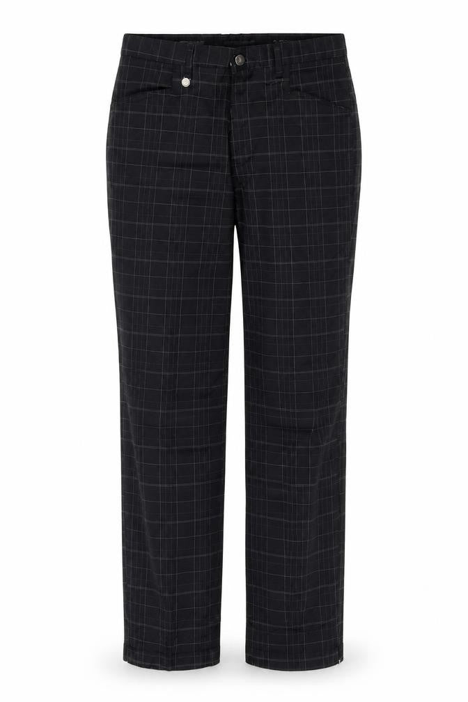 Dunlop  Womens Black Check  Trousers  Size 34 in L30 in