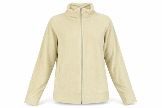 Front view of H&M women’s beige jacket coat, size S