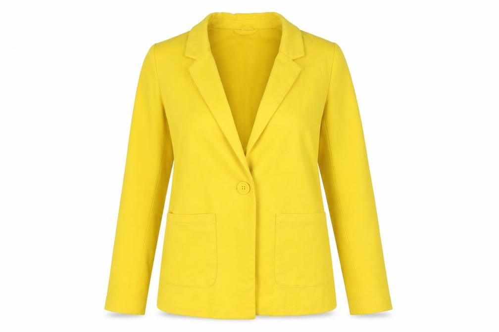 Front view of Divided women’s yellow jacket, size UK 6