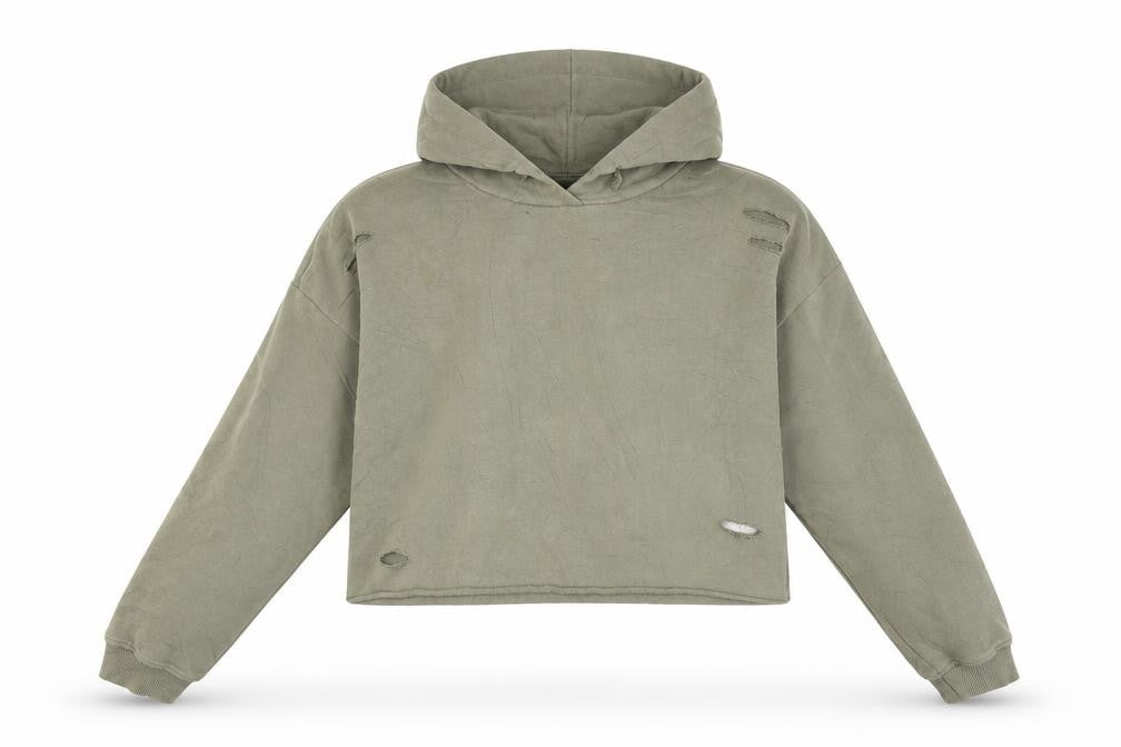 Front view of 915 Generation girls’ green pullover hoodie, size 12-13, years