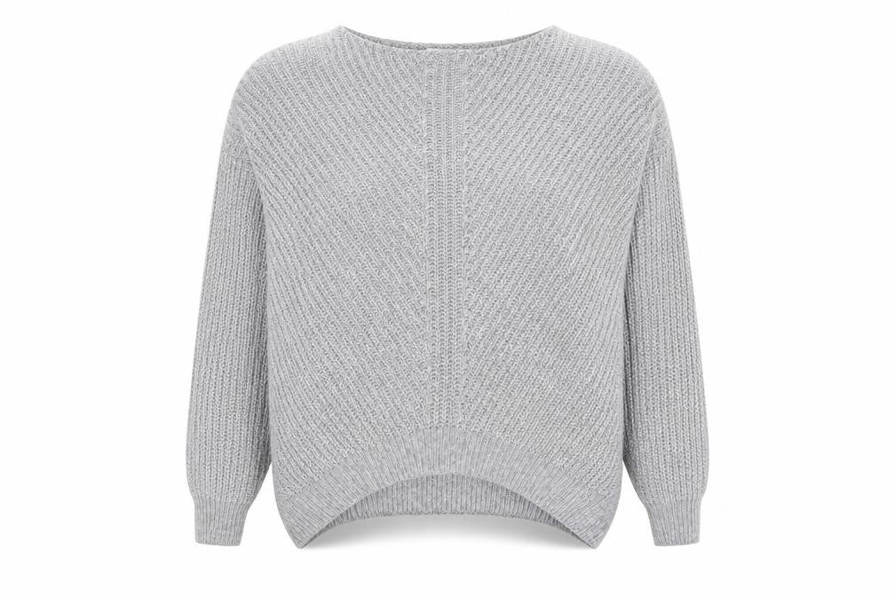 Front view of Tu women’s grey jumper, size UK 12
