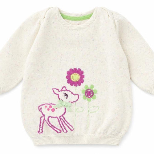 M&S Baby Ivory   Pullover Jumper Size 0-3 Months  - Deer