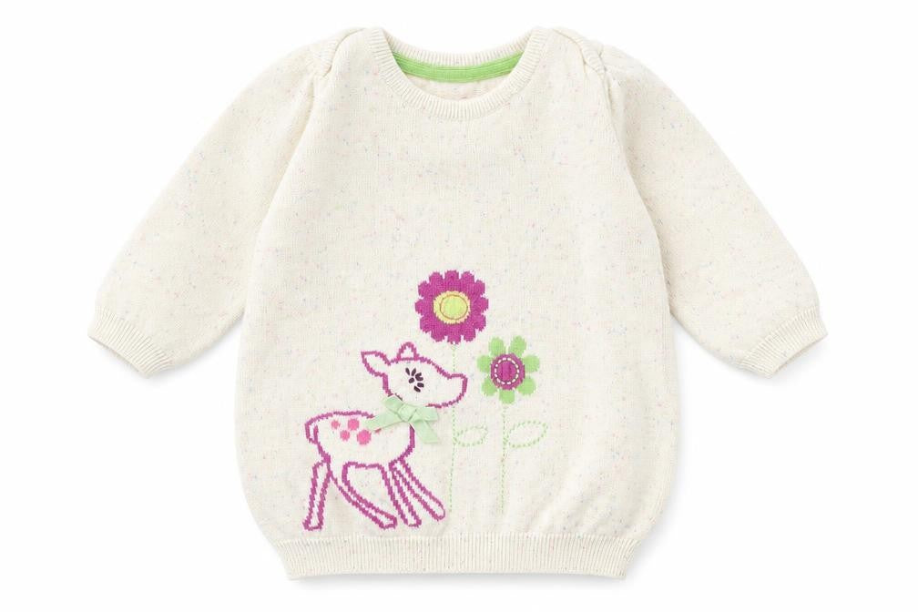 M&S Baby Ivory   Pullover Jumper Size 0-3 Months  - Deer