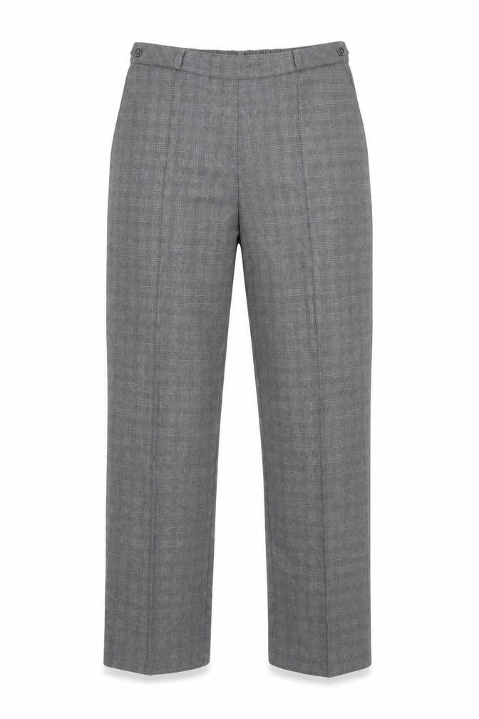 Front view of Marks & Spencer women’s grey trousers, size UK 10, 26-inch leg