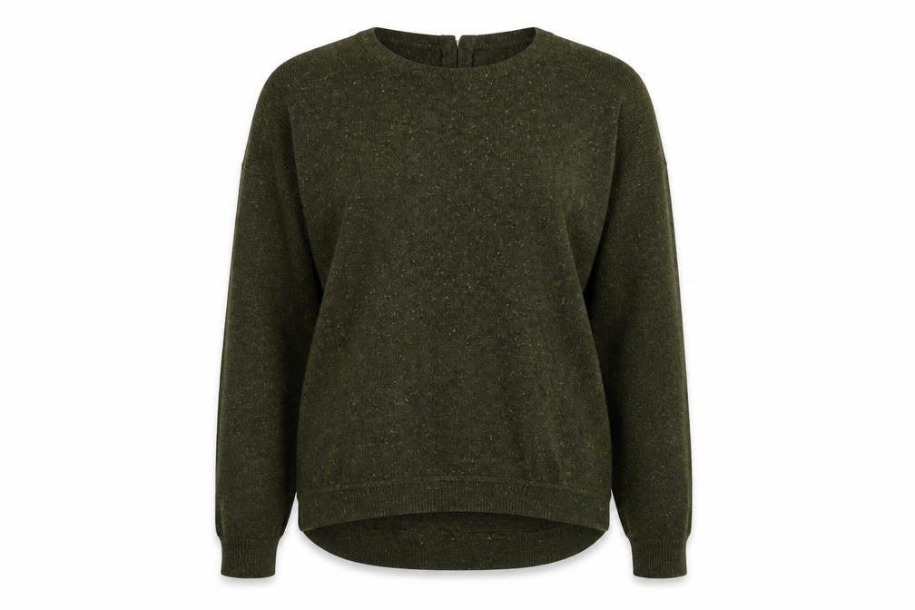 Front view of H&M women’s green basic blouse, size M
