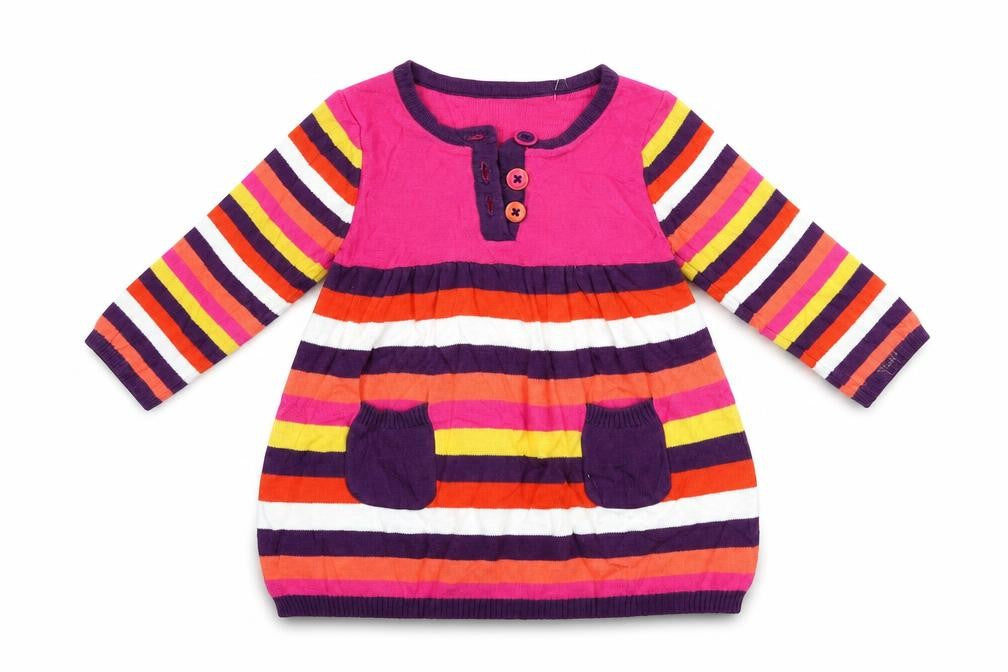 George Girls Multicoloured Striped Knit Fit & Flare  Size 3-6 Months