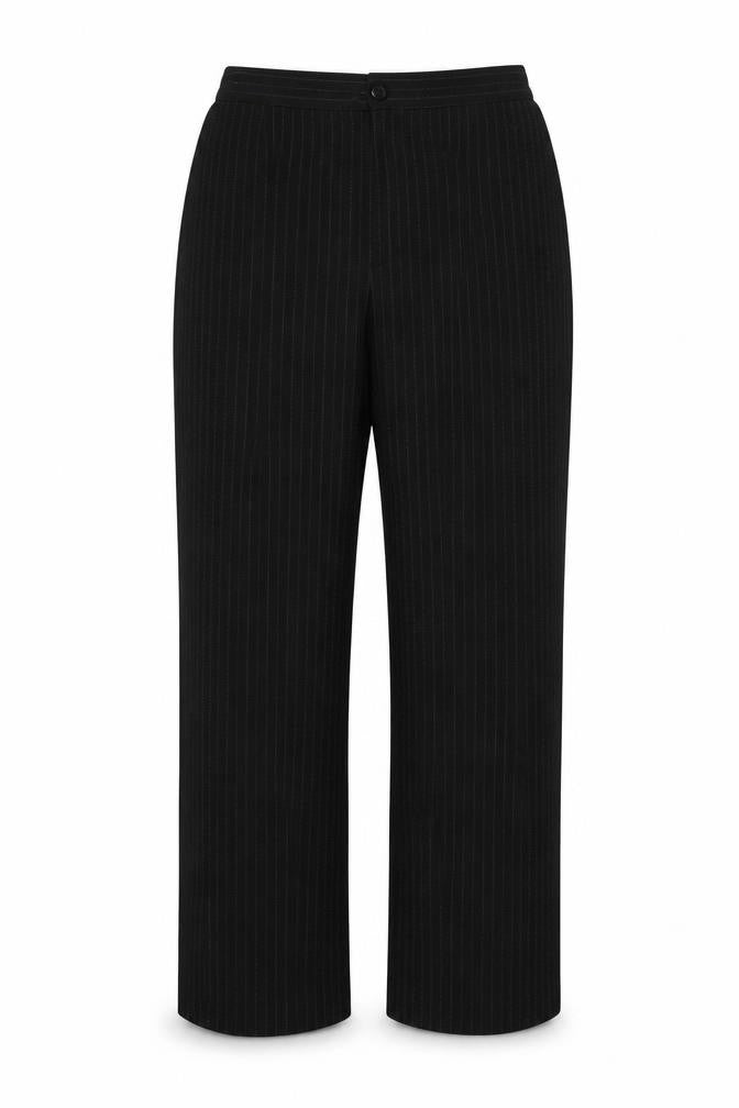 Preworn Womens Black Striped  Trousers  Size 12 L29 in