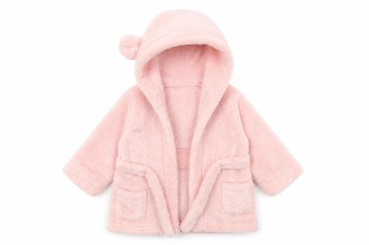 Front view of Preworn girls’ pink gown, size 6-9, months