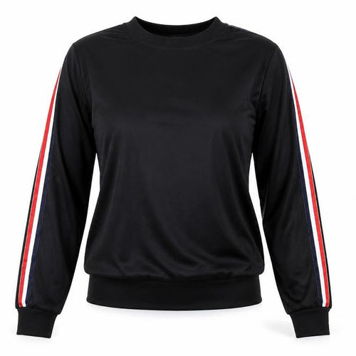 Liranmel Womens Black   Henley Sweatshirt Size S