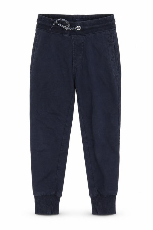 Front view of Next women’s blue jogger trousers, size UK 4, 20-inch leg
