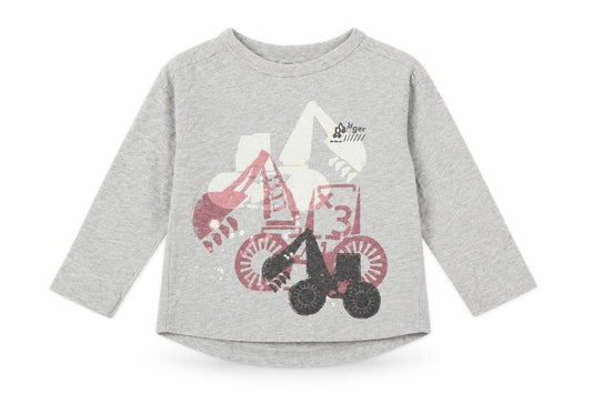 Front view of Next Baby Grey Basic T-Shirt, size 12-18, Months - Trucks