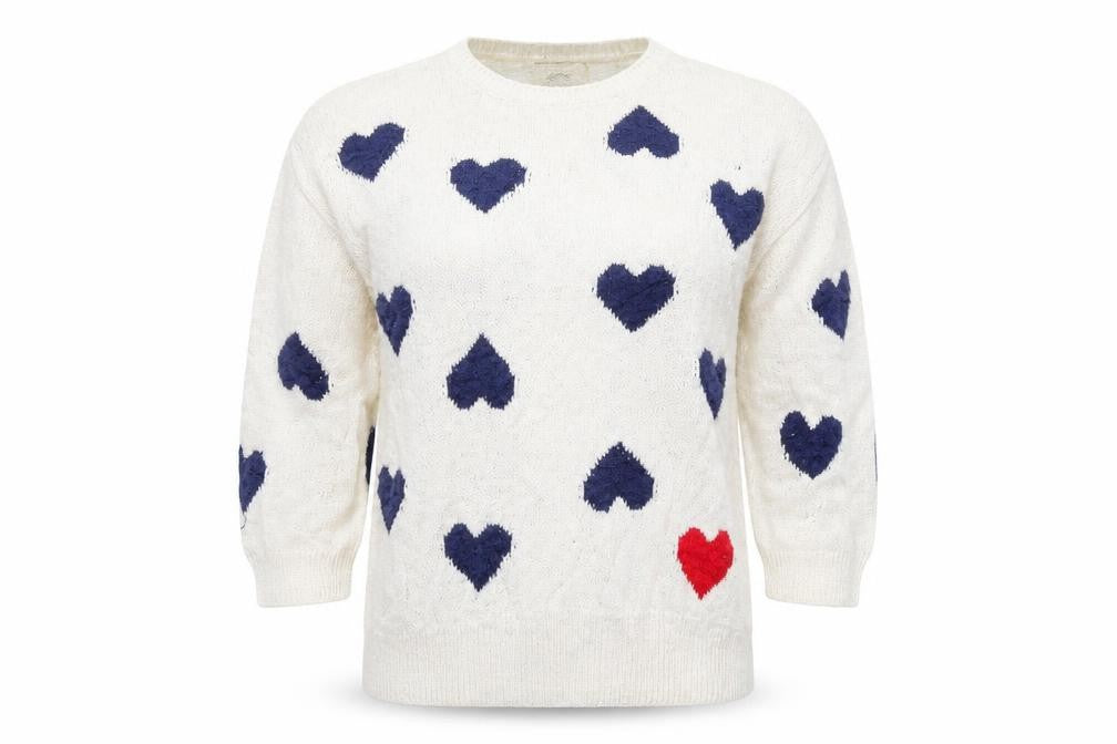 Front view of Papaya women’s white jumper, size M